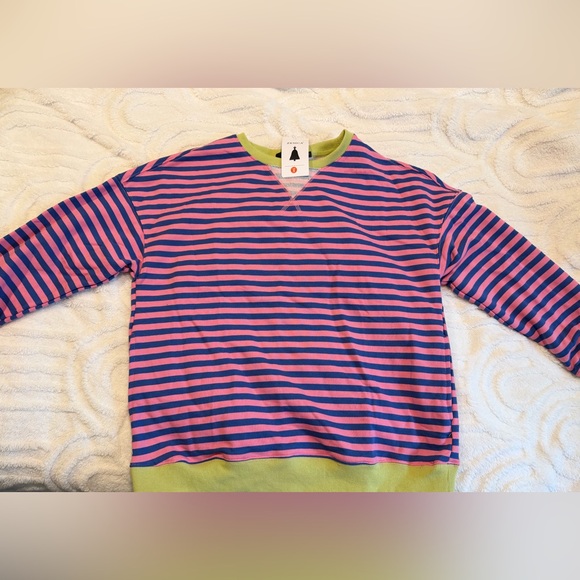 Zesica Sweaters - Striped Pink and Blue Crewneck Sweater, Size S, NWT, Comfy Casual Colorful